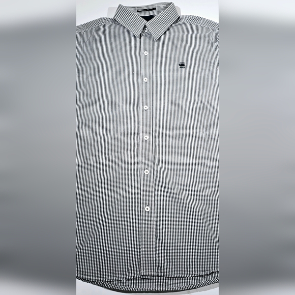 G-Star Raw CL New Shirt 1 Button Down Black Gray Checked Men Large - Picture 5 of 8